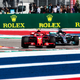 Kimi Raikkonen holding off Lewis Hamilton at the U.S. Grand Prix.